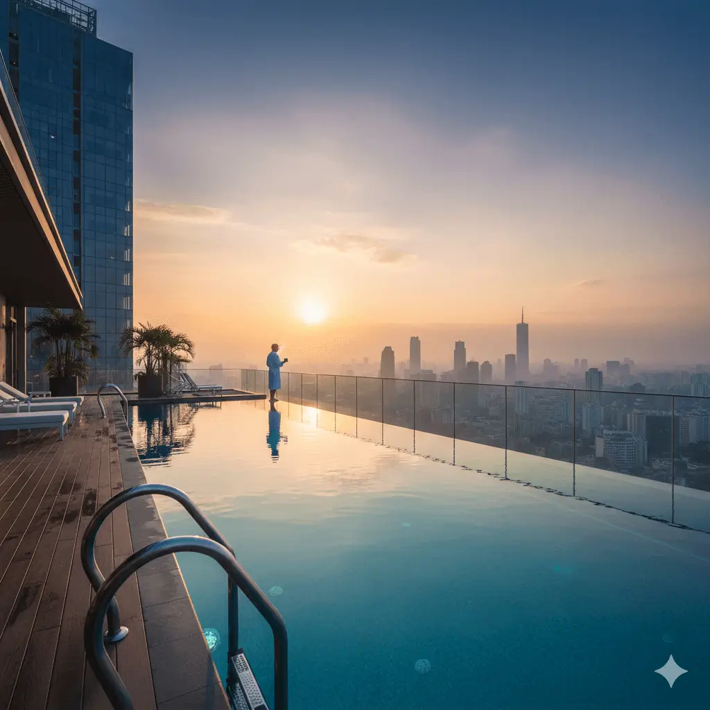 biaya pembuatan kolam renang rooftop